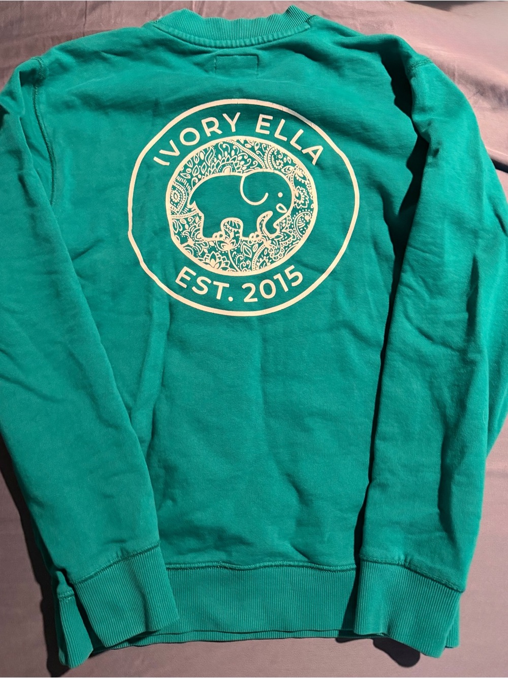 ivory ella Teal Crewneck Sweatshirt with White Logo